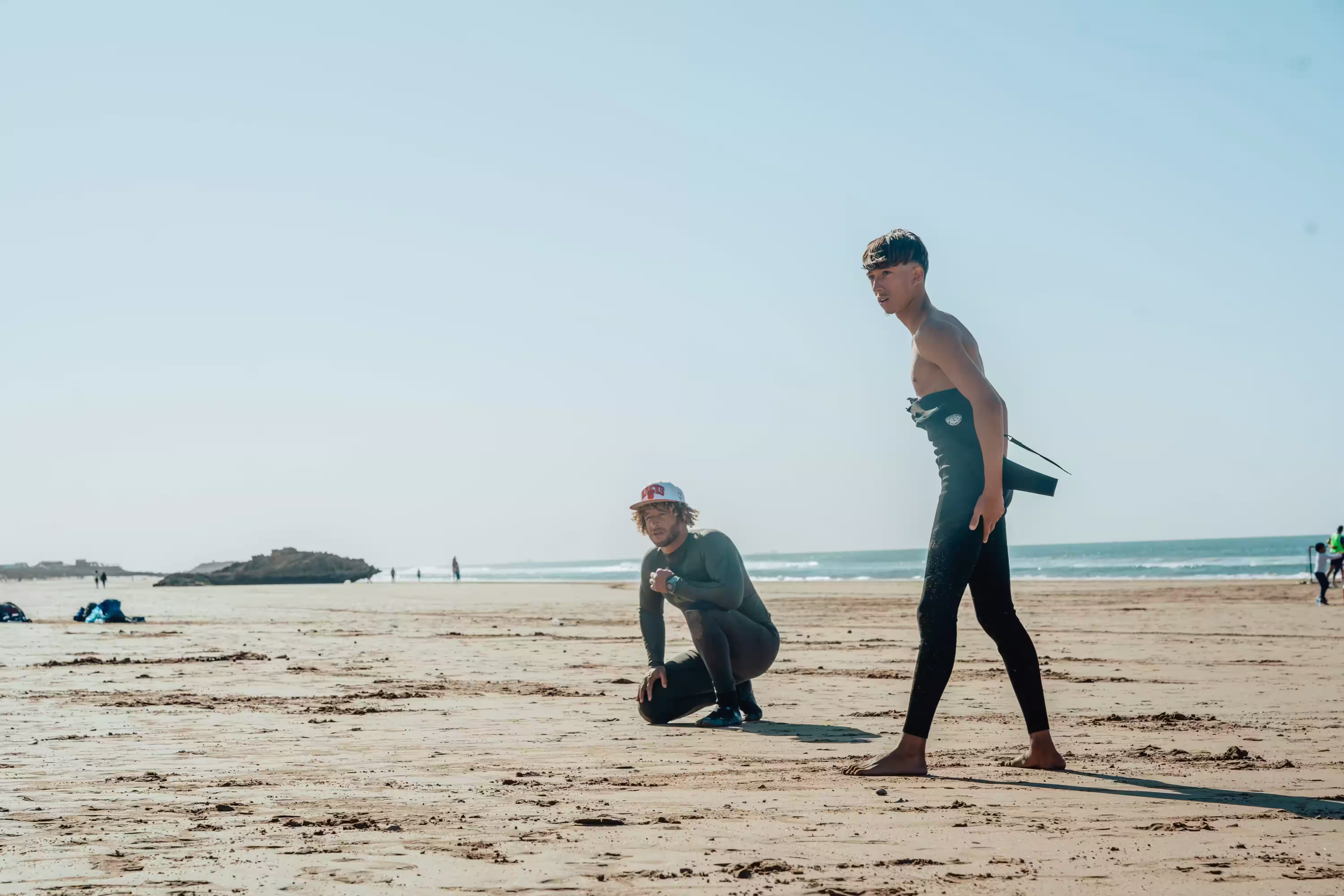 Surf coaching on the beach